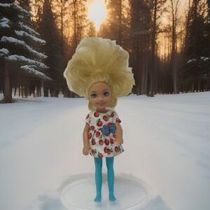 Mattel 2016 Barbie Chelsea Club Chelsea Doll 5" Blonde Hair Blue Eyes Gymnastics